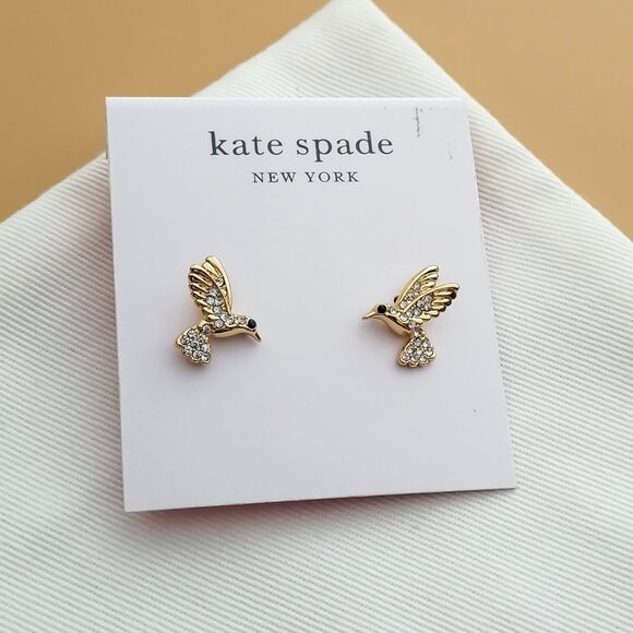 Kate Spade Gold and Silver Hummingbird Earrings - Picture 1 of 4